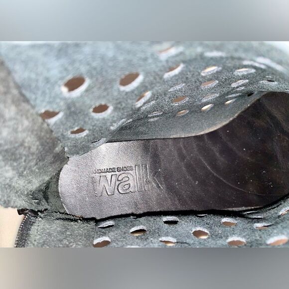 WALK by Handmade Shoes Open Toe Ankle Boot, Size 5.5, Black Leather Cut Outs - Picture 11 of 11